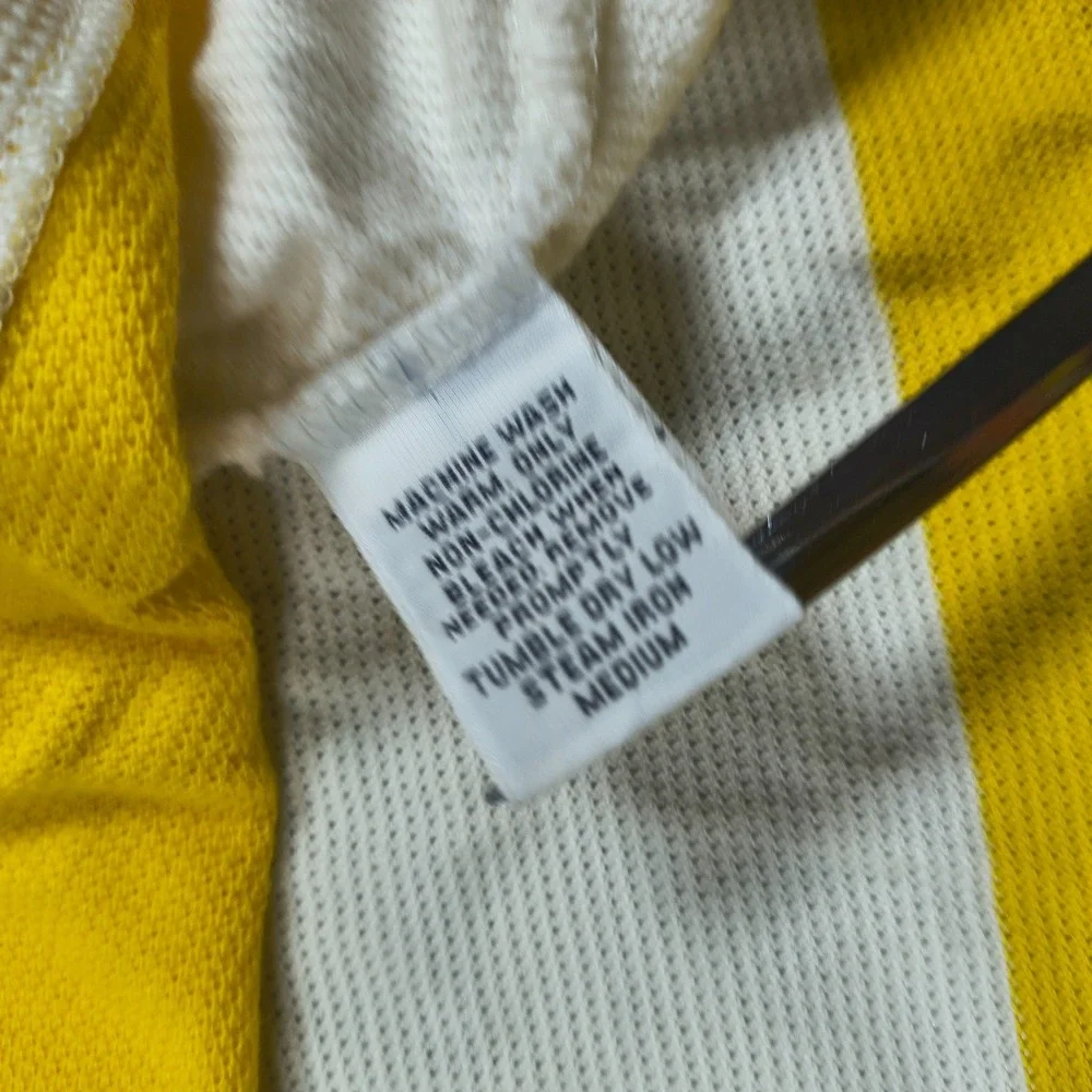 Polo Golf Ralph Lauren Polo Shirt Mens Large Yellow‎ Stripe Rugby performance